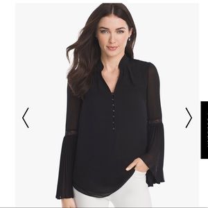 Pleated-Sleeve Blouse